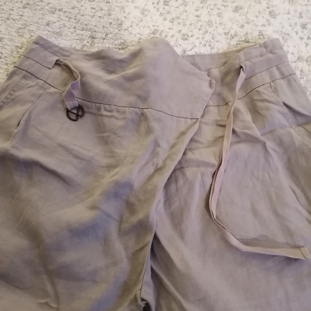 Oxmo 100% Linen pants in Light Gray with an original triangular front Xl - Picture 3 of 16